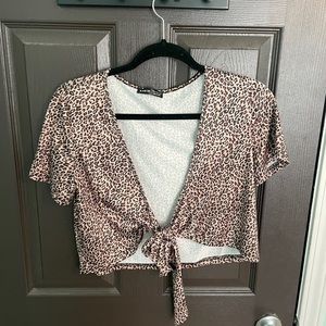 Cheetah print tie top